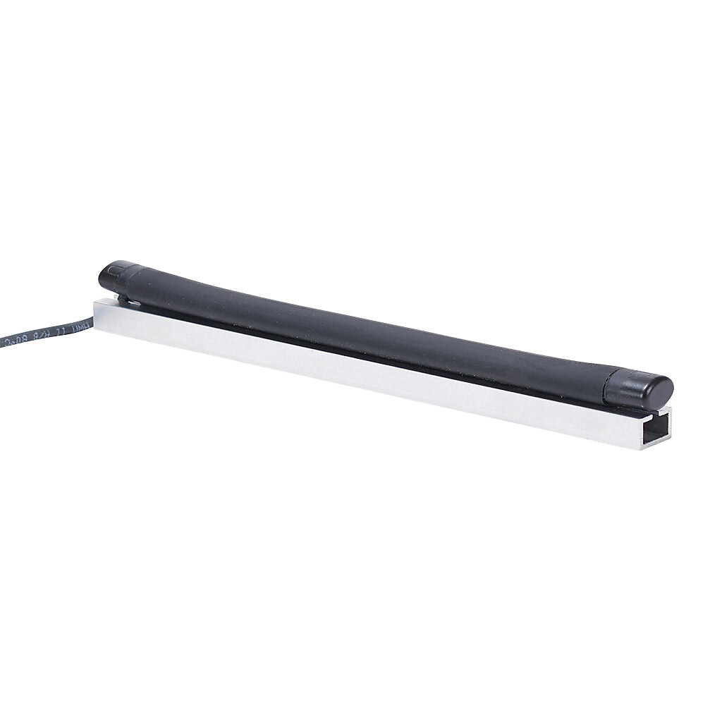 ASO Safety Solutions safety contact edge, 15 x 10mm, 8in length, pigtail, 8.2ft/2.5m cable length. Aluminum mounting rail included. Preassembled with 8.2k ohm resistor for 2-wire installation.-1501-1462