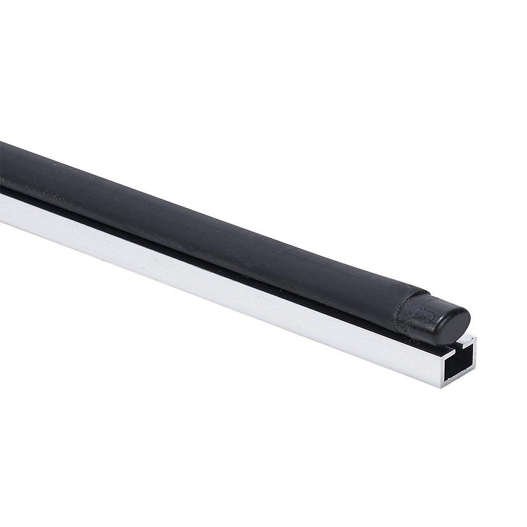 ASO Safety Solutions safety contact edge, 15 x 10mm, 4ft length, pigtail, 8.2ft/2.5m cable length. Aluminum mounting rail included. Preassembled with 8.2k ohm resistor for 2-wire installation.-1501-1471