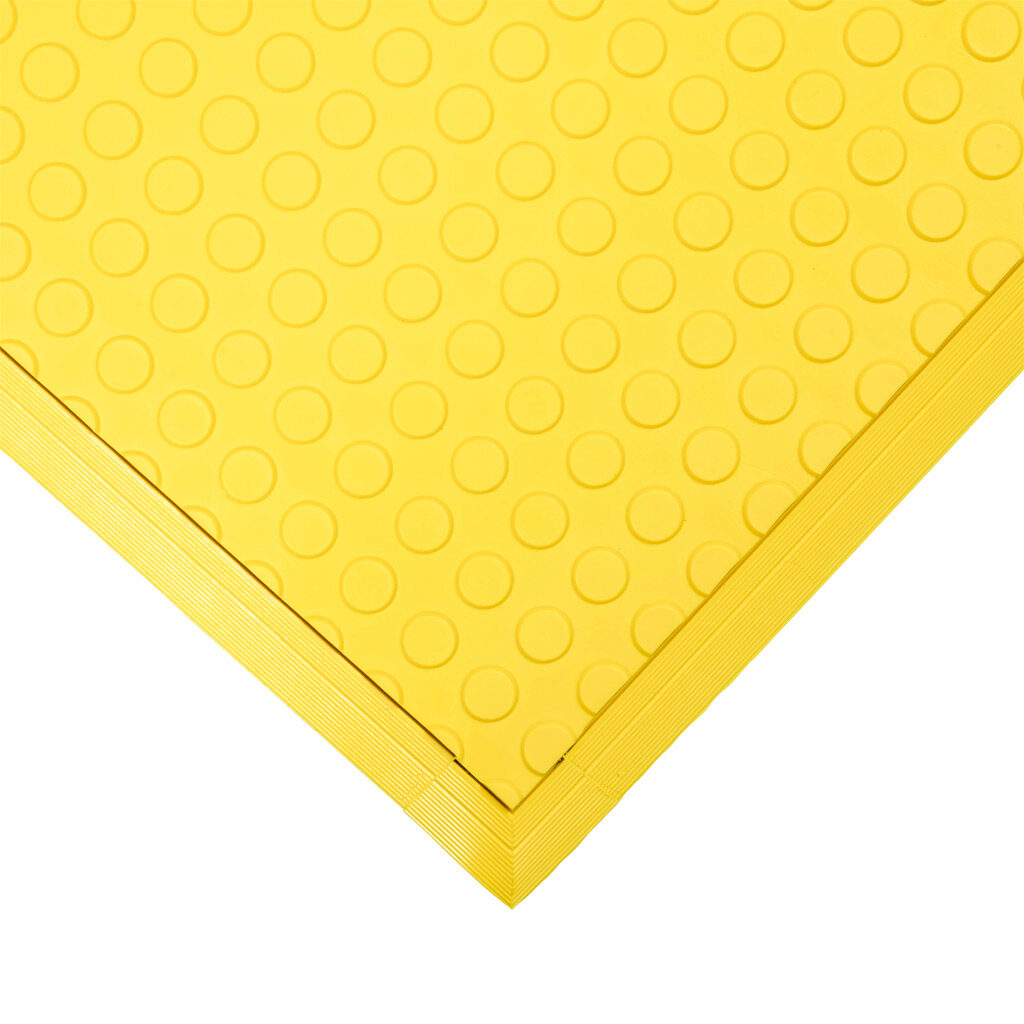 ASO Safety Solutions safety contact mat, 24 x 24in, integrated taper edge, 24 VAC/VDC operating voltage, polyurethane contact surface, yellow, IP65, 19.6ft/6m cable length, pigtail.-1602-6380