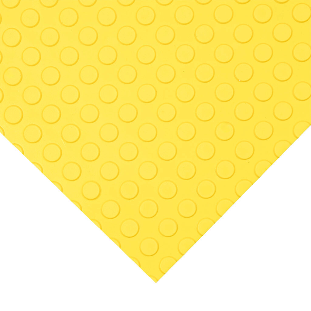 ASO Safety Solutions safety contact mat, 24 x 24in, straight edge, 24 VAC/VDC operating voltage, polyurethane contact surface, yellow, IP65, 4.7in/120mm cable length, (1) 3-pin male M8 connector and (1) 3-pin female M8 connector.-1602-6410