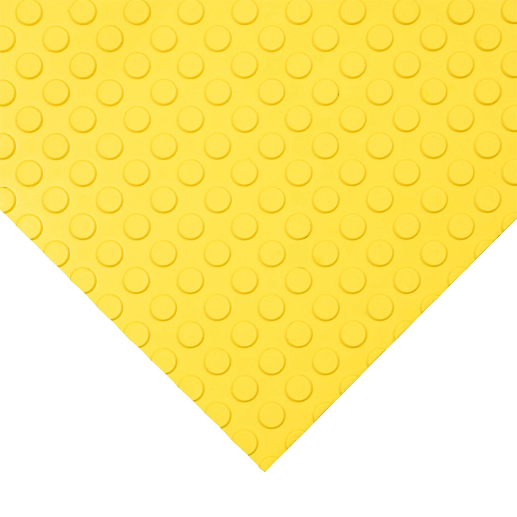 ASO Safety Solutions safety contact mat, 36 x 36in, straight edge, 24 VAC/VDC operating voltage, polyurethane contact surface, yellow, IP65, 4.7in/120mm cable length, (1) 3-pin male M8 connector and (1) 3-pin female M8 connector.-1602-6430