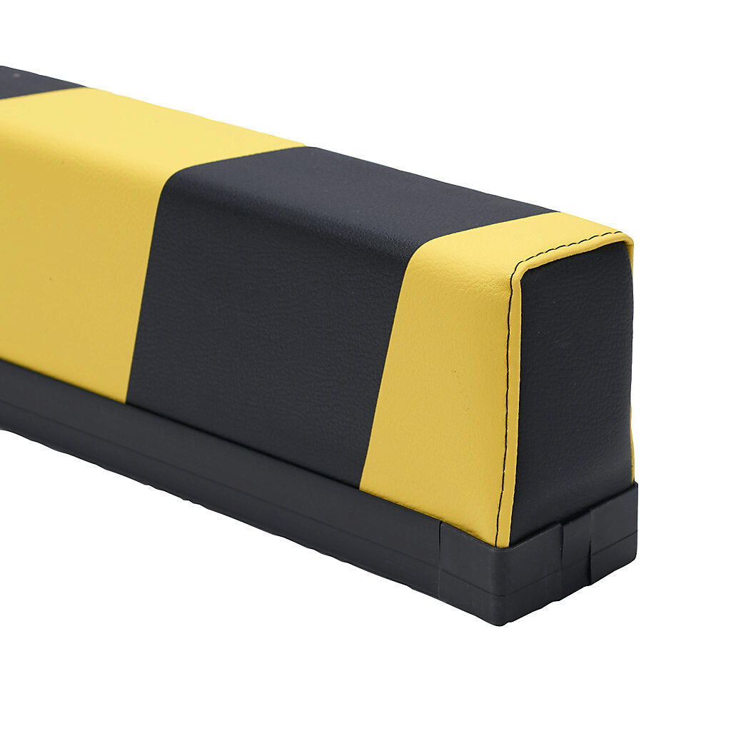 ASO Safety Solutions safety contact bumper, 60 x 100mm, 1ft length, yellow and black, (1) 3-pin male M8 connector and (1) 3-pin female M8 connector, 4.7in/120mm cable length. Aluminum mounting rail included.-1701-3690