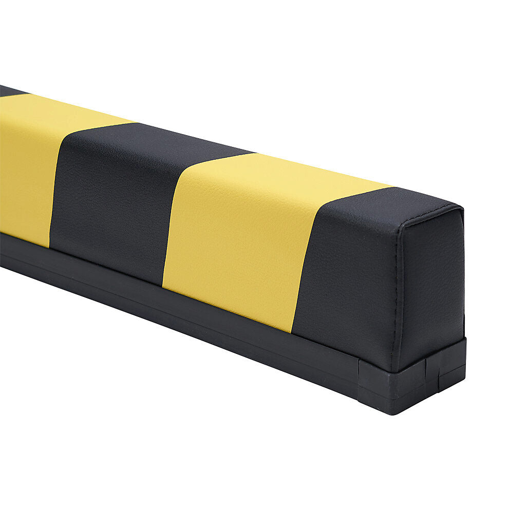 ASO Safety Solutions safety contact bumper, 60 x 100mm, 1.5ft length, yellow and black, (1) 3-pin male M8 connector and (1) 3-pin female M8 connector, 4.7in/120mm cable length. Aluminum mounting rail included.-1701-3700