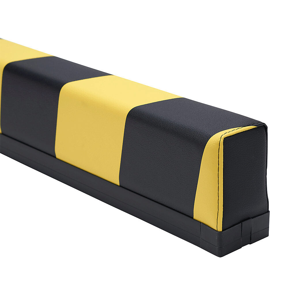 ASO Safety Solutions safety contact bumper, 60 x 100mm, 2ft length, yellow and black, (1) 3-pin male M8 connector and (1) 3-pin female M8 connector, 4.7in/120mm cable length. Aluminum mounting rail included.-1701-3710