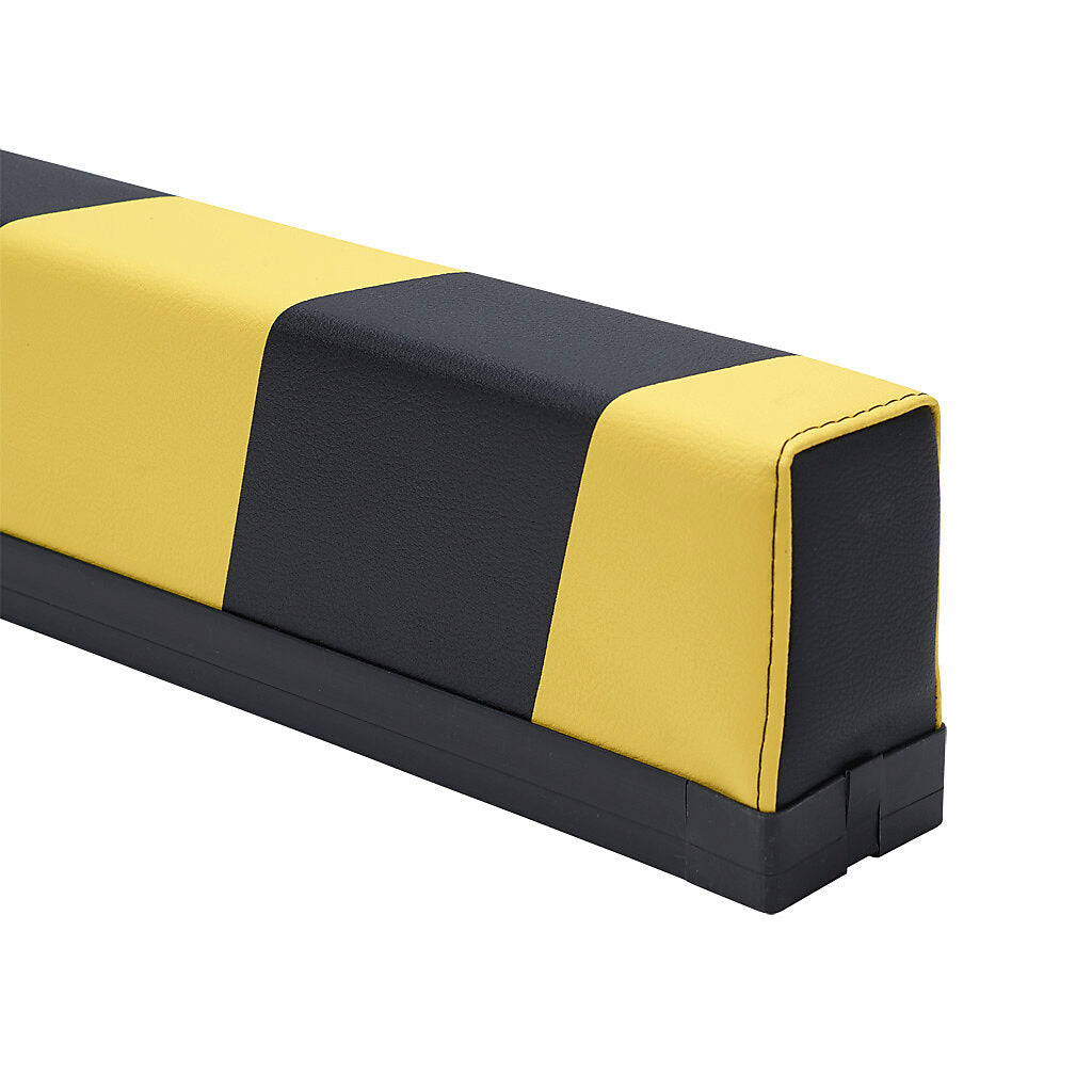 ASO Safety Solutions safety contact bumper, 60 x 100mm, 2.5ft length, yellow and black, (1) 3-pin male M8 connector and (1) 3-pin female M8 connector, 4.7in/120mm cable length. Aluminum mounting rail included.-1701-3720