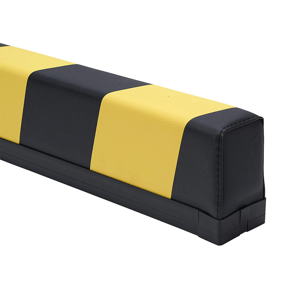 ASO Safety Solutions safety contact bumper, 60 x 100mm, 3ft length, yellow and black, (1) 3-pin male M8 connector and (1) 3-pin female M8 connector, 4.7in/120mm cable length. Aluminum mounting rail included.-1701-3730