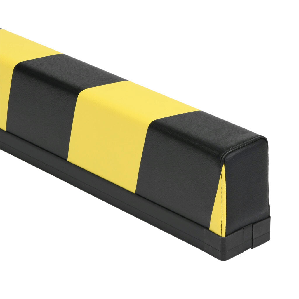 ASO Safety Solutions safety contact bumper, 60 x 100mm, 4ft length, yellow and black, (1) 3-pin male M8 connector and (1) 3-pin female M8 connector, 4.7in/120mm cable length. Aluminum mounting rail included.-1701-4750