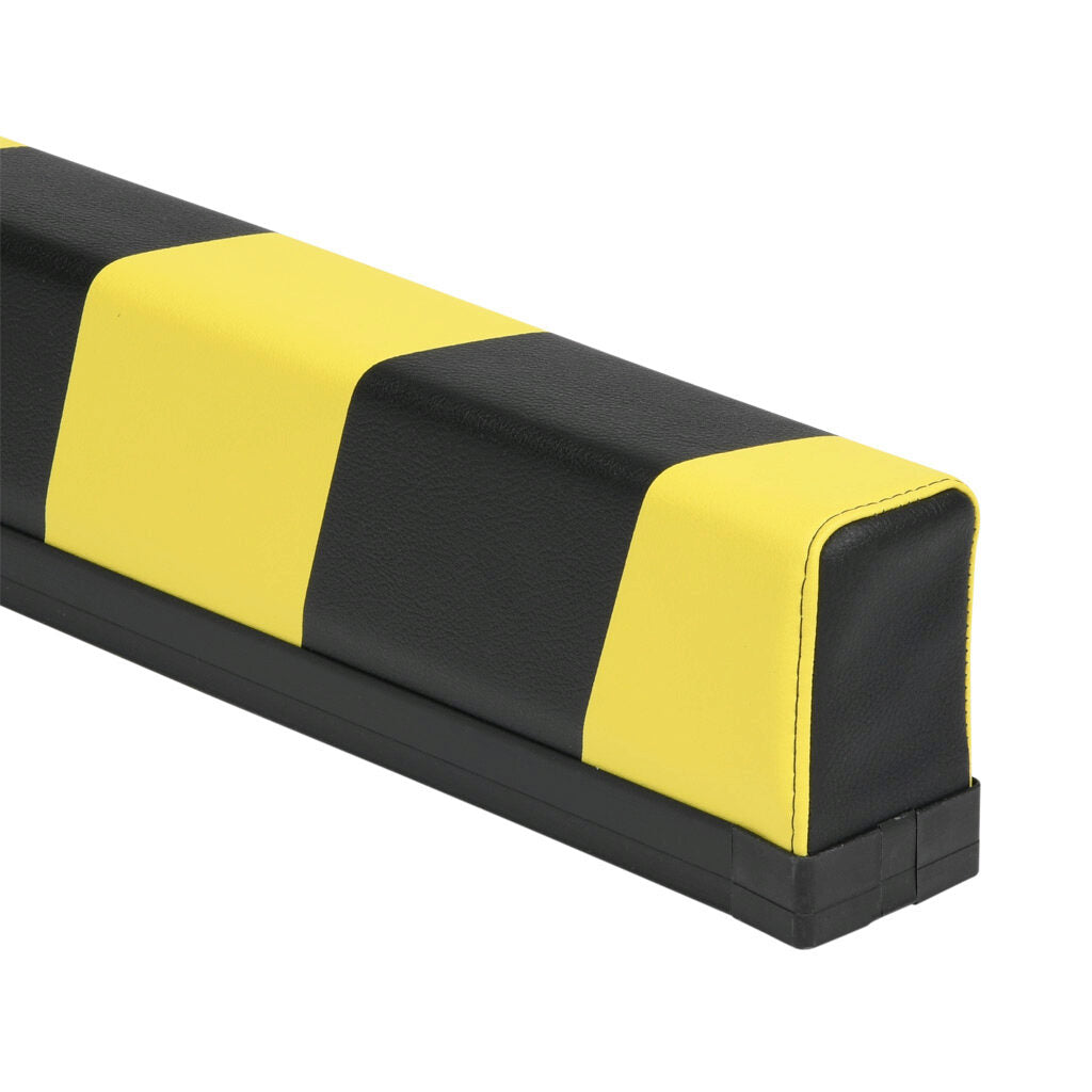 ASO Safety Solutions safety contact bumper, 60 x 100mm, 5ft length, yellow and black, (1) 3-pin male M8 connector and (1) 3-pin female M8 connector, 4.7in/120mm cable length. Aluminum mounting rail included.-1701-4760
