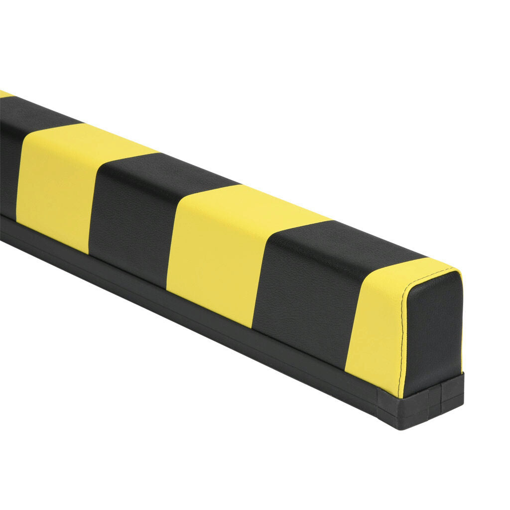 ASO Safety Solutions safety contact bumper, 60 x 100mm, 6ft length, yellow and black, (1) 3-pin male M8 connector and (1) 3-pin female M8 connector, 4.7in/120mm cable length. Aluminum mounting rail included.-1701-4770
