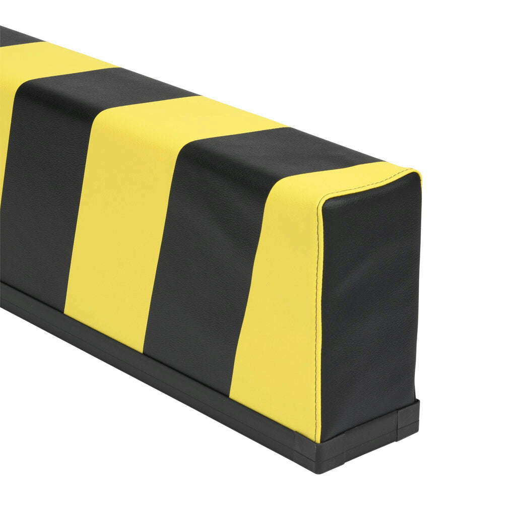 ASO Safety Solutions safety contact bumper, 100 x 200mm, 3ft length, yellow and black, (1) 3-pin male M8 connector and (1) 3-pin female M8 connector, 4.7in/120mm cable length. Aluminum mounting rail included.-1701-4800