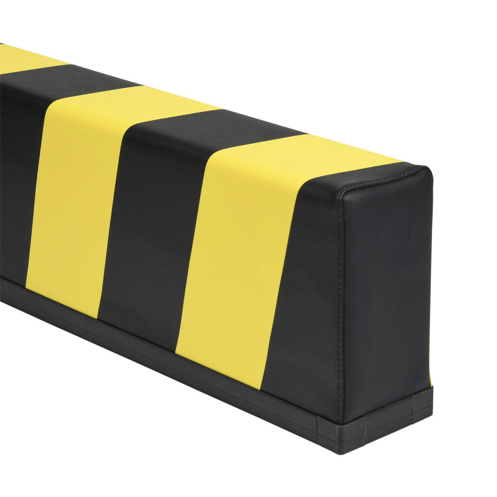 ASO Safety Solutions safety contact bumper, 100 x 200mm, 5ft length, yellow and black, (1) 3-pin male M8 connector and (1) 3-pin female M8 connector, 4.7in/120mm cable length. Aluminum mounting rail included.-1701-4820