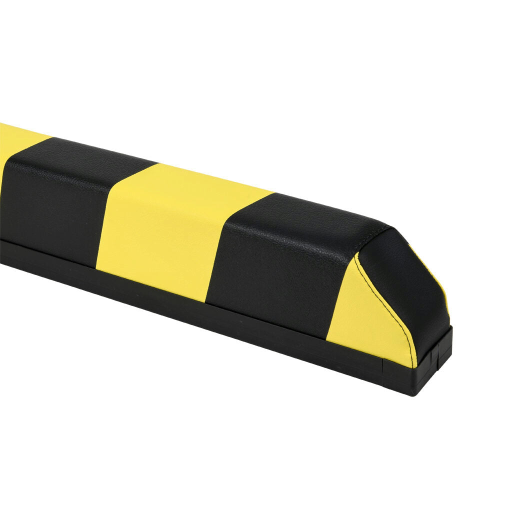 ASO Safety Solutions tapered safety contact bumper, 60 x 100mm, 4ft length, yellow and black, (1) 3-pin male M8 connector and (1) 3-pin female M8 connector, 4.7in/120mm cable length. Aluminum mounting rail included.-1701-6350