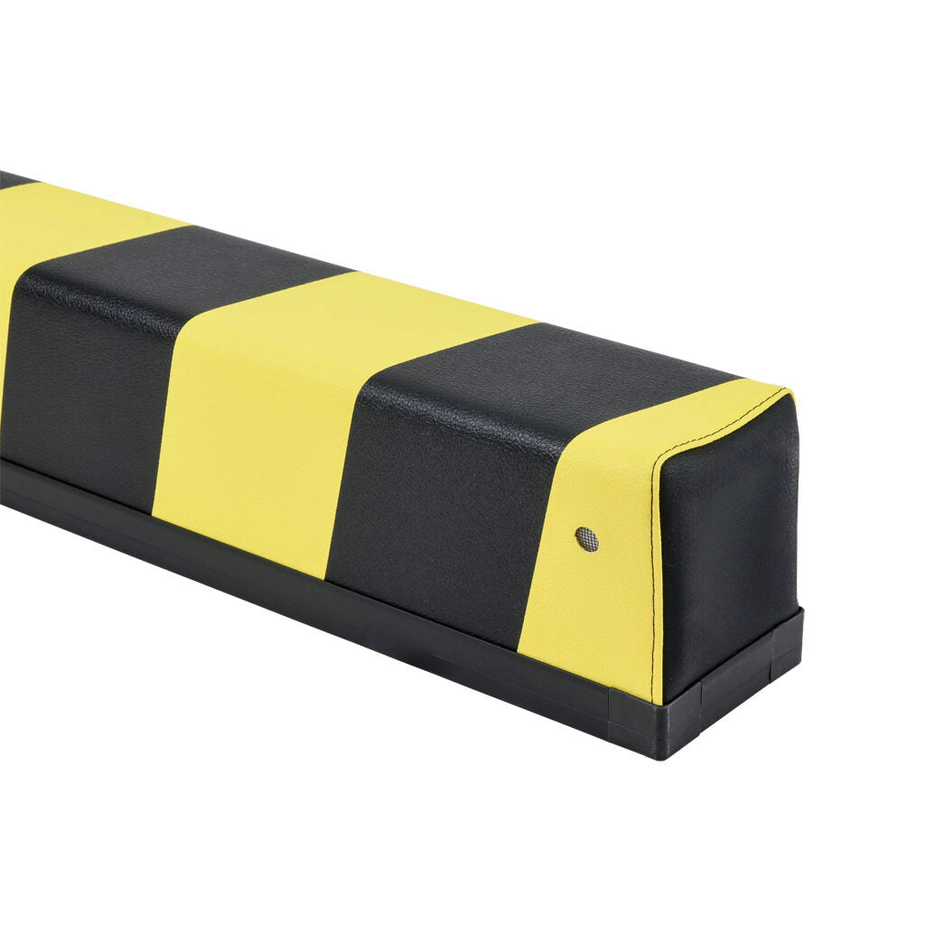 ASO Safety Solutions safety contact bumper, 100 x 120mm, 5ft length, yellow and black, (1) 3-pin male M8 connector and (1) 3-pin female M8 connector, outdoor rated, 4.7in/120mm cable length. Aluminum mounting rail included.-1701-6390
