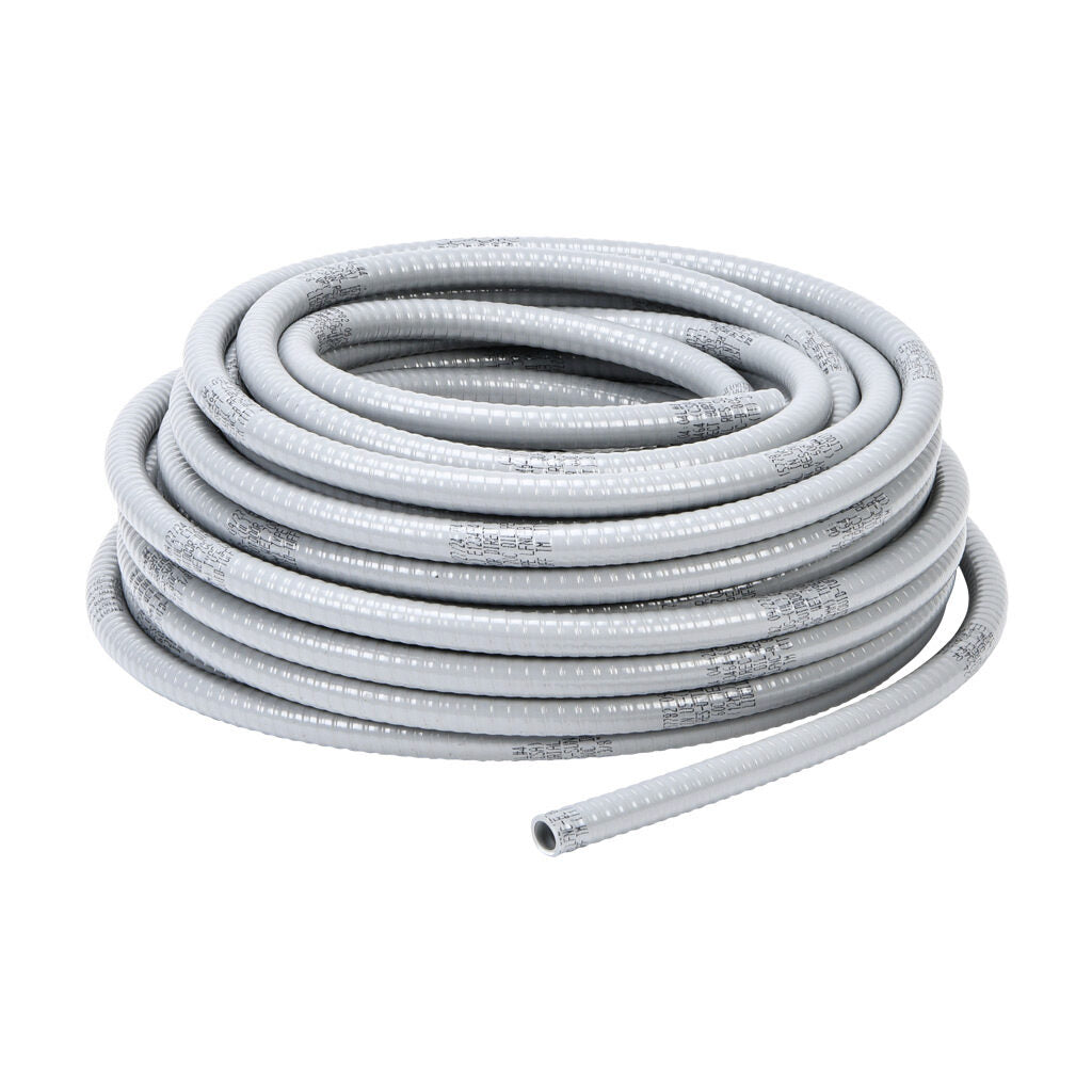 Atkore Liquid-Tuff 6000 liquid-tight flexible non-metallic conduit, embedded spiral rigid PVC, PVC wall, 3/8in trade size, gray, UL-1660 Listed, 100ft/30.4m coil length.-6001-30-00