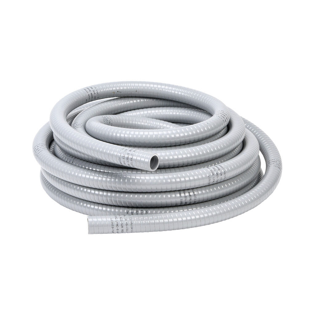 Atkore Liquid-Tuff 6000 liquid-tight flexible non-metallic conduit, embedded spiral rigid PVC, PVC wall, 1in trade size, gray, UL-1660 Listed, 50ft/15.2m coil length.-6004-24-00