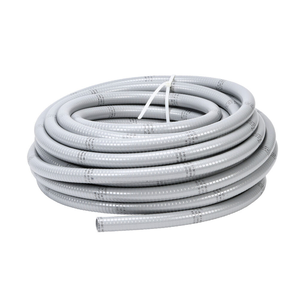 Atkore Liquid-Tuff 6000 liquid-tight flexible non-metallic conduit, embedded spiral rigid PVC, PVC wall, 1in trade size, gray, UL-1660 Listed, 100ft/30.4m coil length.-6004-30-00