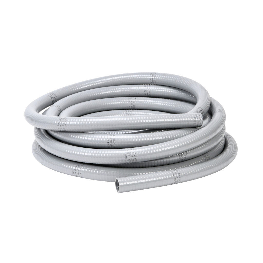 Atkore Liquid-Tuff 6000 liquid-tight flexible non-metallic conduit, embedded spiral rigid PVC, PVC wall, 1-1/4in trade size, gray, UL-1660 Listed, 50ft/15.2m coil length.-6005-24-00