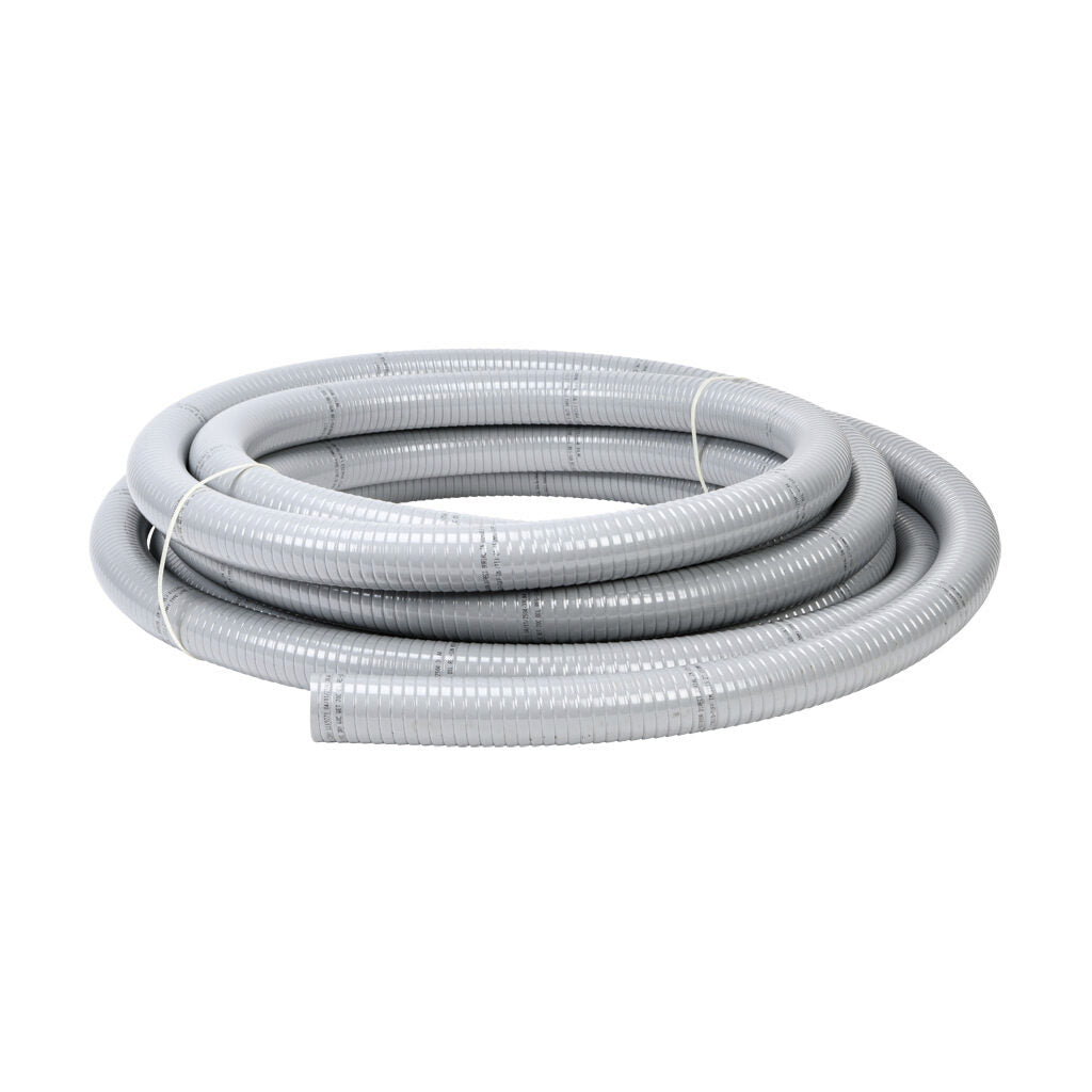 Atkore Liquid-Tuff 6000 liquid-tight flexible non-metallic conduit, embedded spiral rigid PVC, PVC wall, 2in trade size, gray, UL-1660 Listed, 50ft/15.2m coil length.-6007-24-00