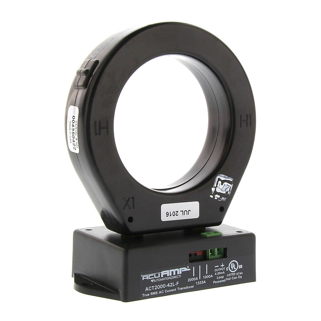 AcuAMP AC current transducer, 1-phase, fixed core, 0-1000, 0-1333, or 0-2000A selectable sensing range, 4-20 mA output.-ACT2000-42L-F