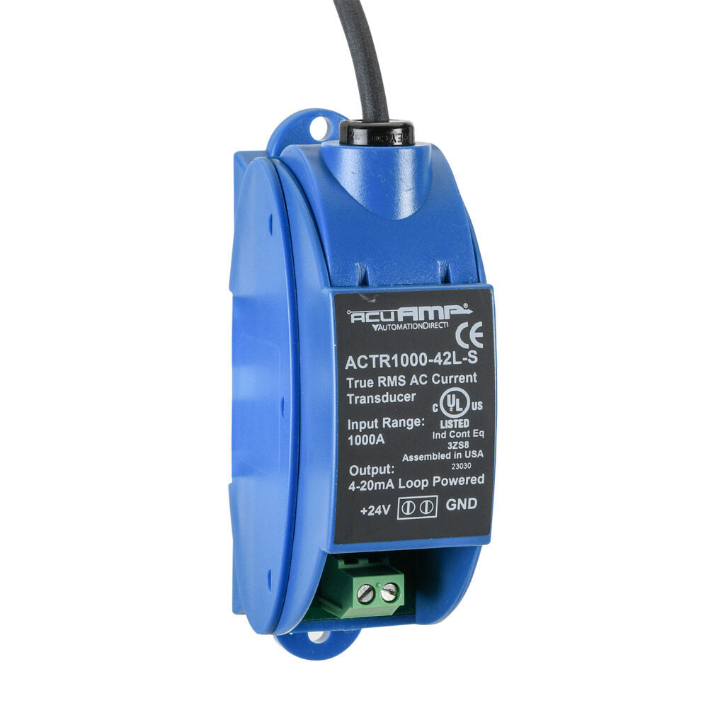 AcuAMP AC current transducer, 1-phase, flexible split core, 0-1000A sensing range, True RMS, 4-20 mA output.-ACTR1000-42L-S