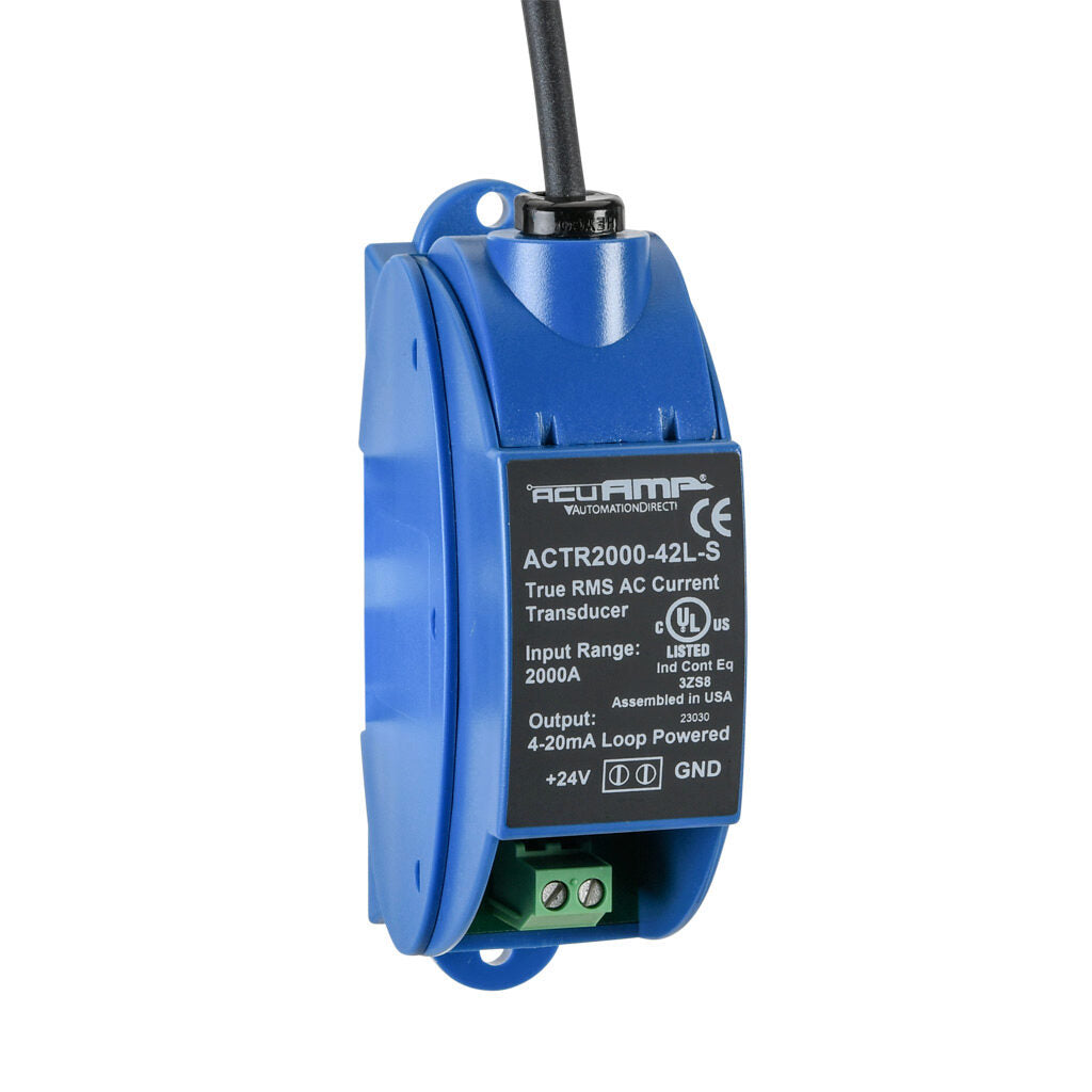 AcuAMP AC current transducer, 1-phase, flexible split core, 0-2000A sensing range, True RMS, 4-20 mA output.-ACTR2000-42L-S