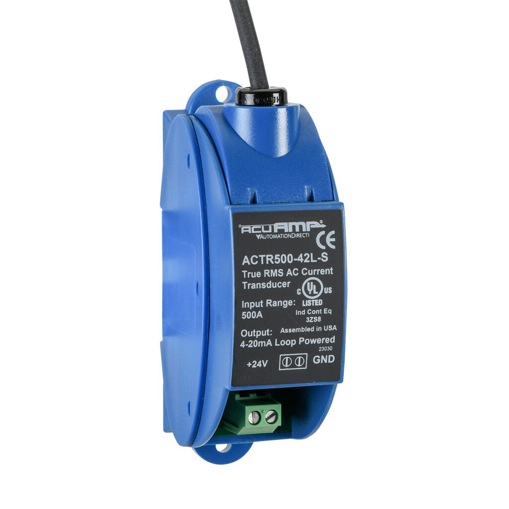 AcuAMP AC current transducer, 1-phase, flexible split core, 0-500A sensing range, True RMS, 4-20 mA output.-ACTR500-42L-S