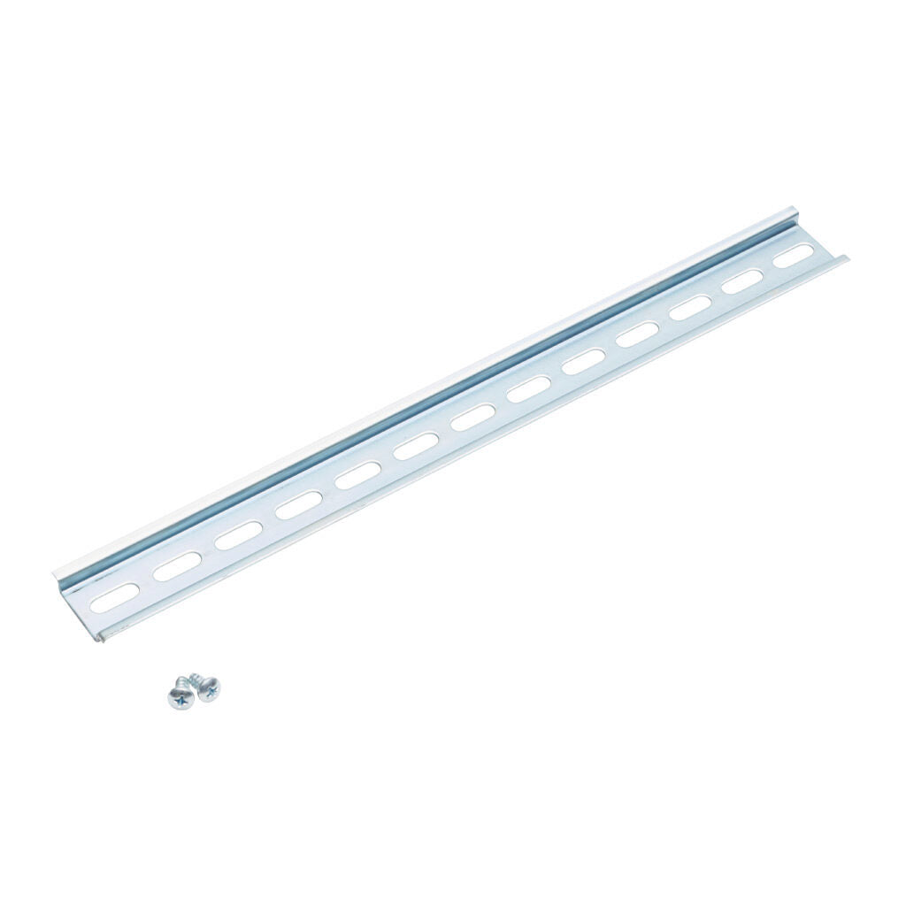 AttaBox DIN rail, slotted, 35mm width, 7mm height, 12.8in length, plated steel. For use with AHxx1412xxxx and AHxx1614xxxx Heartland series enclosures.-AH14DR