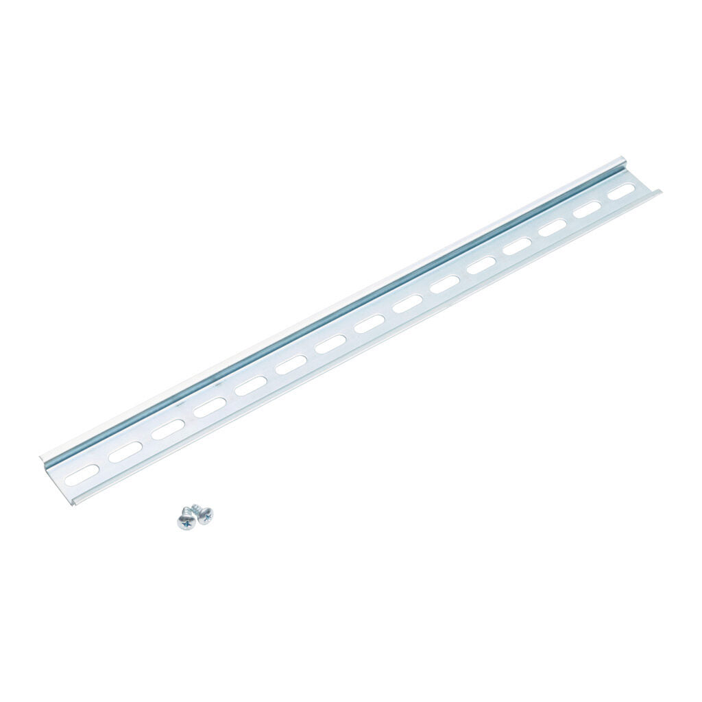 AttaBox DIN rail, slotted, 35mm width, 7mm height, 14.7in length, plated steel. For use with AHxx1614xxxx, AHxx1816xxxx and AHxx2016xxxx Heartland series enclosures.-AH16DR