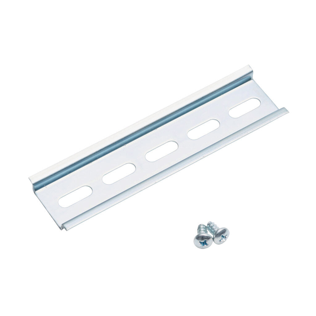 AttaBox DIN rail, slotted, 35mm width, 7mm height, 4.9in length, plated steel. For use with AHx664xxx and AHx864xxx Heartland series enclosures.-AH6DR
