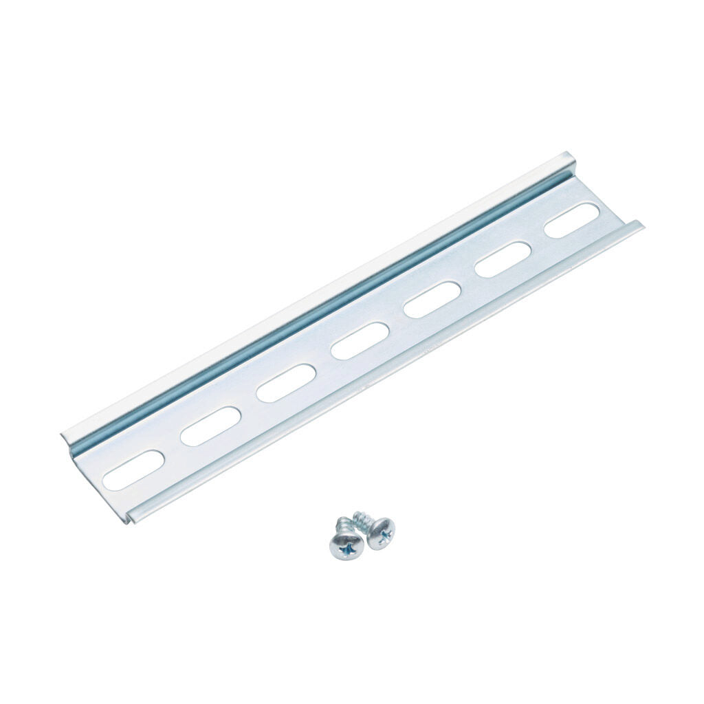 AttaBox DIN rail, slotted, 35mm width, 7mm height, 6.9in length, plated steel. For use with AHx864xxx, AHx884xxx, and AHx108xxxx Heartland series enclosures.-AH8DR
