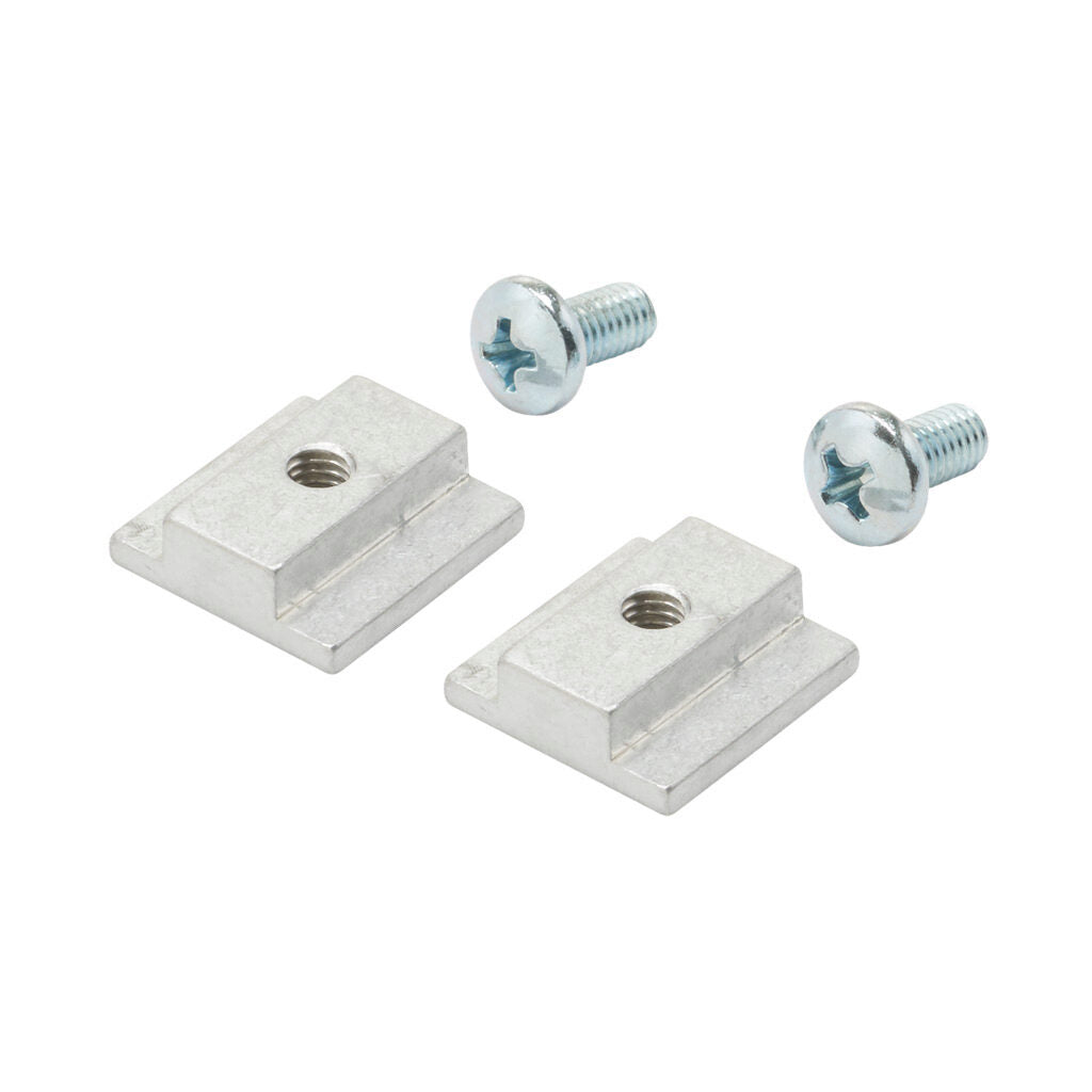 AttaBox slot nut kit, #10-32 UNF x 0.375in, Phillips pan head, zinc plated steel. Package of 2. For use with Heartland series enclosures. Includes screw and galvanized steel slot nut.-AHSNK