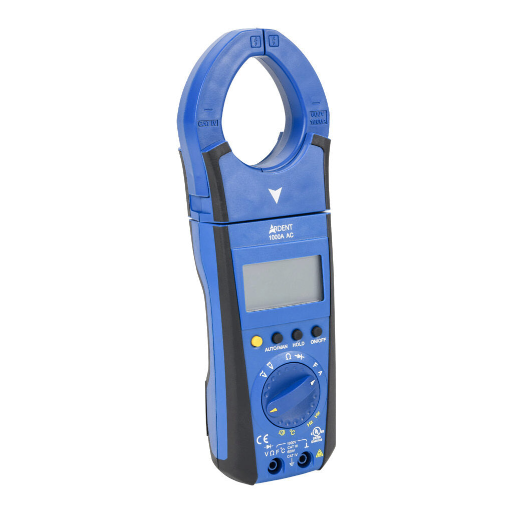 ARDENT clamp meter, AC/DC voltage, AC current, resistance, capacitance, frequency and temperature, 1000A, CAT IV 600V/CAT lll 1000V.-ARD-CM1000AC