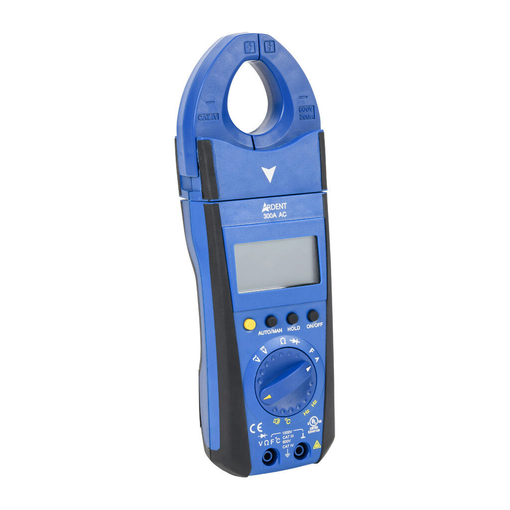 ARDENT clamp meter, AC/DC voltage, AC current, resistance, capacitance, frequency and temperature, 300A, CAT IV 600V/CAT lll 1000V.-ARD-CM300AC