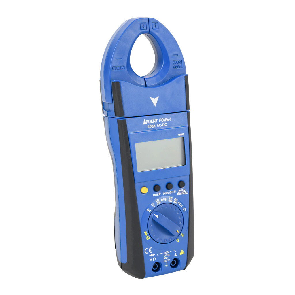 ARDENT clamp meter, AC/DC voltage, AC/DC current, power, resistance and temperature, 400A, CAT IV 600V/CAT lll 1000V.-ARD-CMP400ACDC