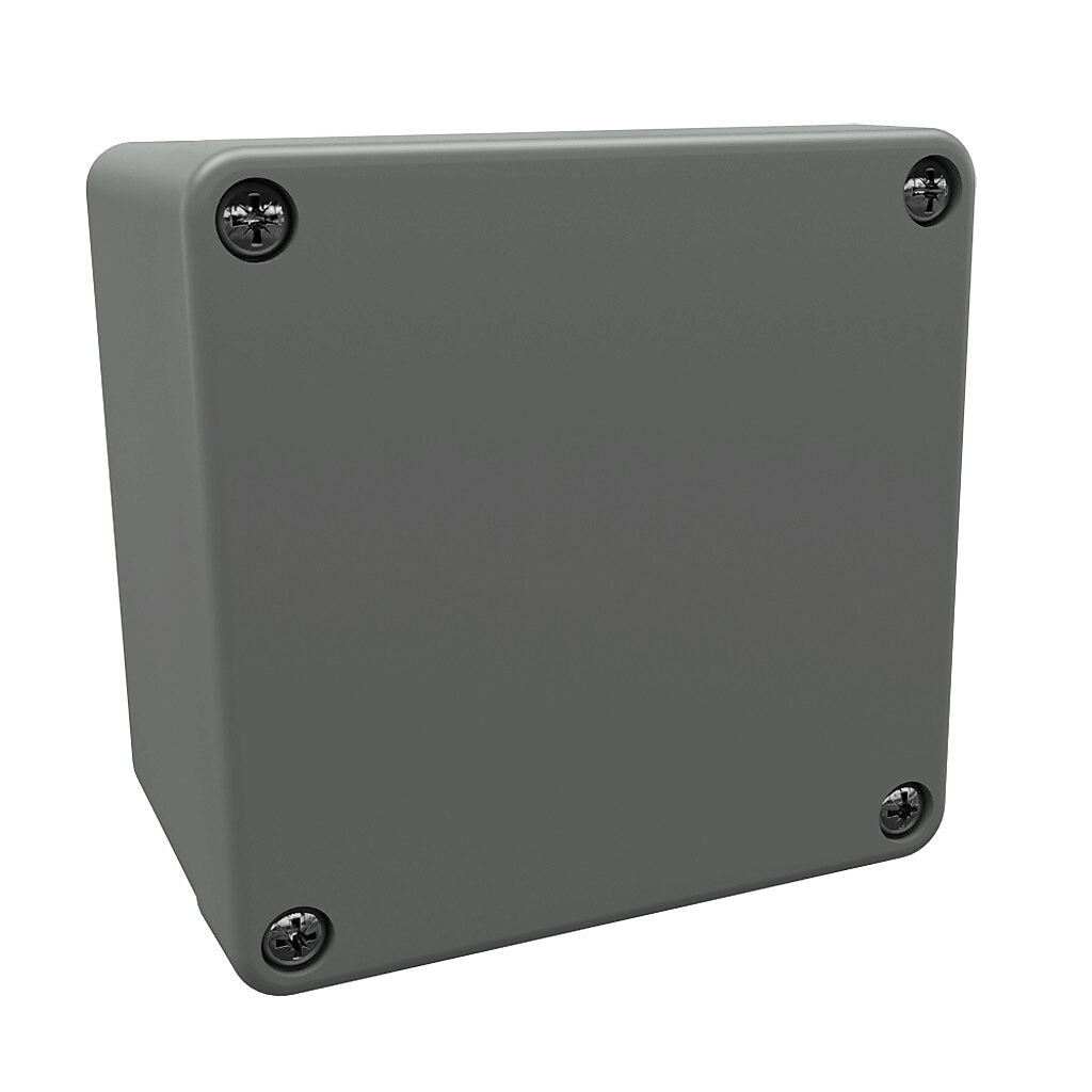 AttaBox BantamBox series enclosure, NEMA 1/3R/4/4X/12, 82 x 80 x 55mm (HxWxD), polycarbonate, RAL 7035 light gray, screw cover, purchase subpanel separately.-BB080805W