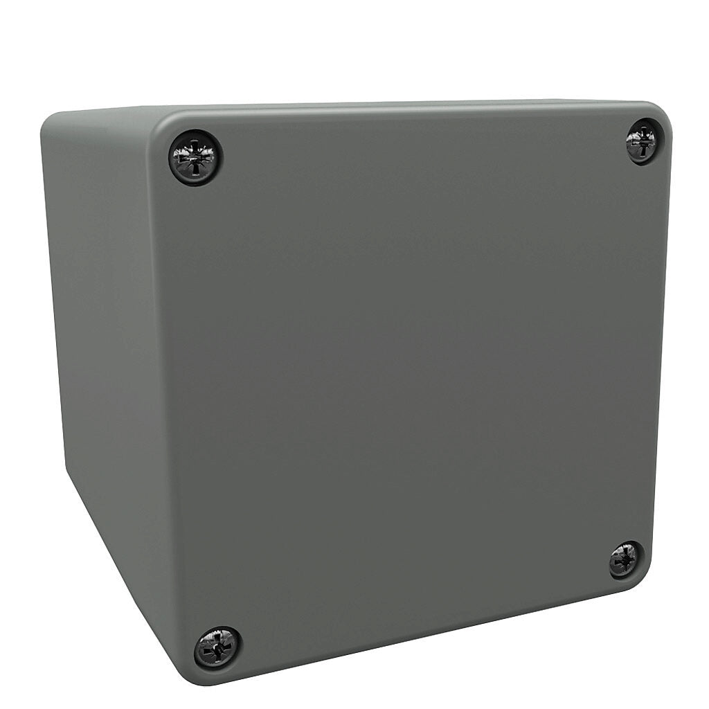 AttaBox BantamBox series enclosure, NEMA 1/3R/4/4X/12, 82 x 80 x 95mm (HxWxD), polycarbonate, RAL 7035 light gray, screw cover, purchase subpanel separately.-BB080810W