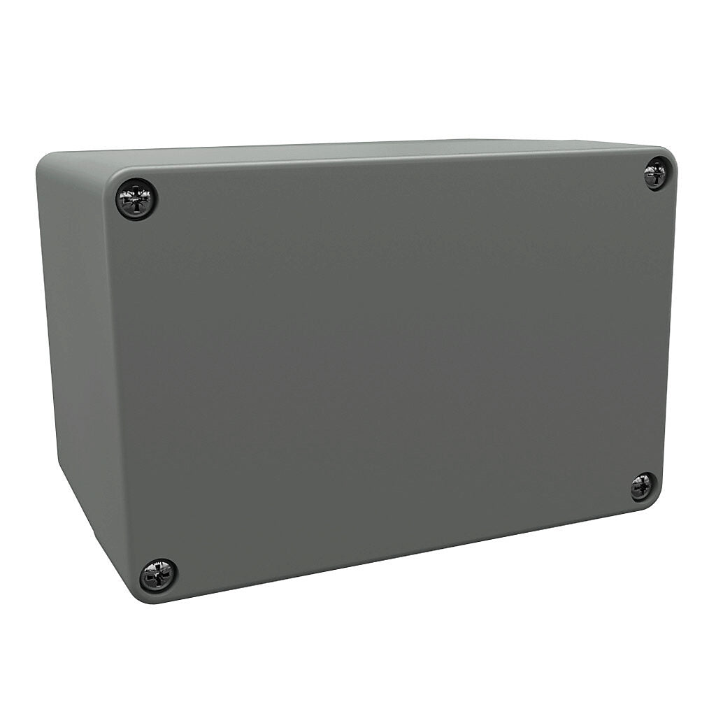AttaBox BantamBox series enclosure, NEMA 1/3R/4/4X/12, 120 x 80 x 80mm (HxWxD), polycarbonate, RAL 7035 light gray, screw cover, purchase subpanel separately.-BBR128080W