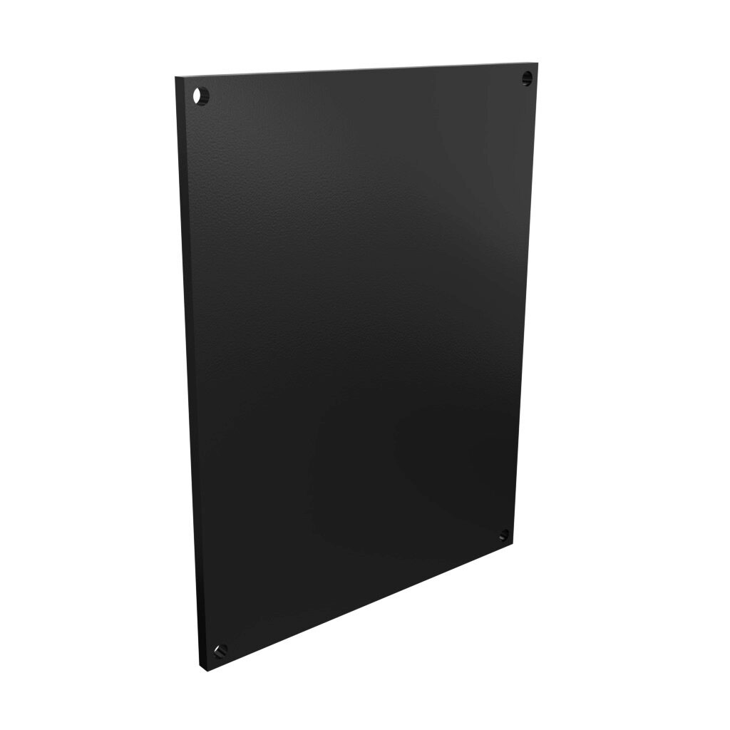 AttaBox subpanel, ABS plastic, black. For use with AH1083xxx, AH1084xxx, and AHx1086xxx Heartland series enclosures.-BP108ABS