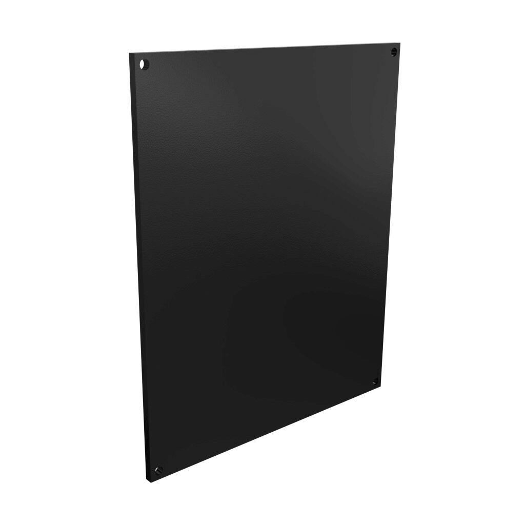 AttaBox subpanel, ABS plastic, black. For use with AH12104xxx and AHxx12106xxx Heartland series enclosures.-BP1210ABS