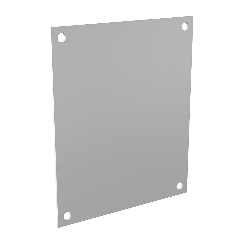 AttaBox subpanel, carbon steel, white, powder coat finish. For use with 7x6 (HxW) CO763 Commander series enclosures.-BP76CS