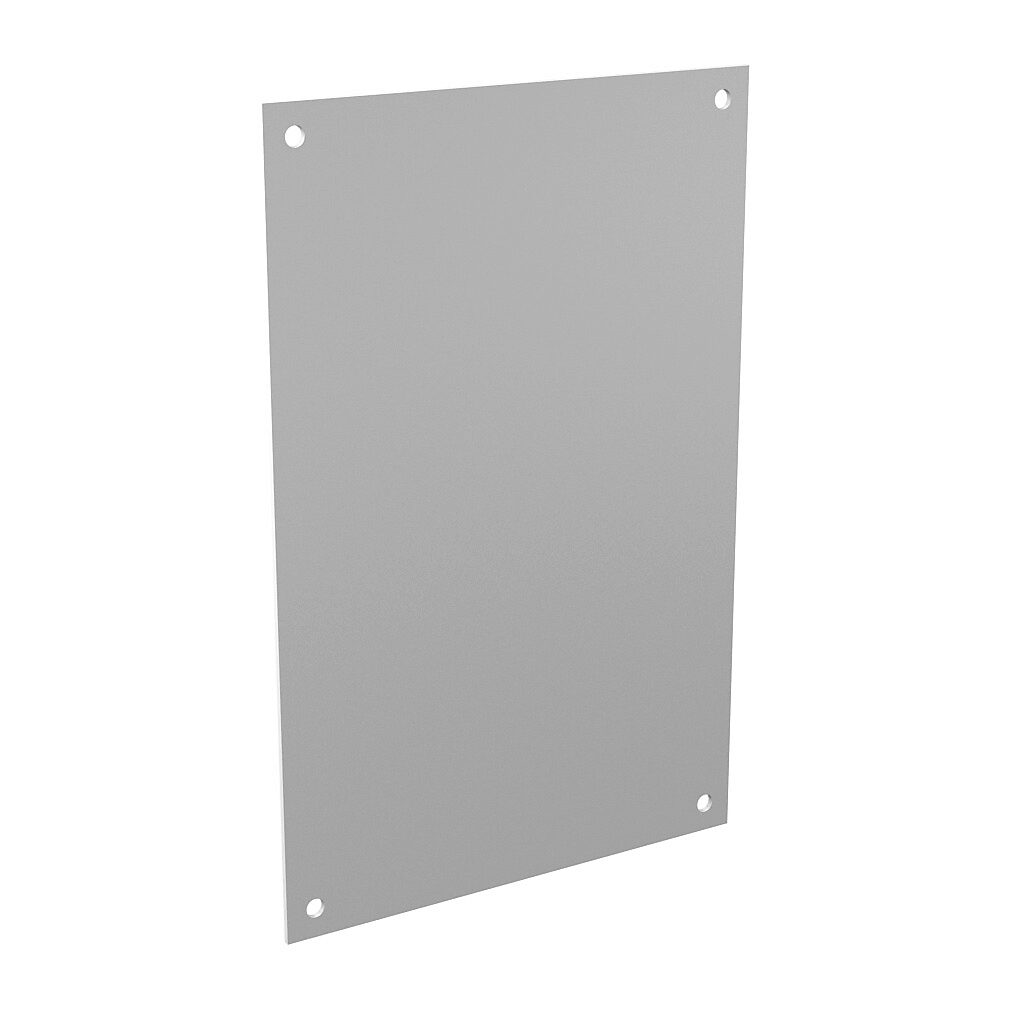 AttaBox subpanel, carbon steel, white, powder coat finish. For use with 16x10 (HxW) T16107HWT Triton series enclosures.-BPT1610CS
