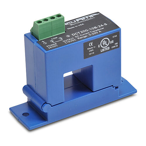 AcuAMP DC current transducer, split core, bi-directional 0-200A sensing range, bipolar +/- 0-10 VDC output.-DCT200-10B-24-S