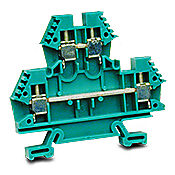 2 LVL TERMINAL BLOCK 10 AWG 30A 600V GREEN 50PCS.-DN-D10GRN