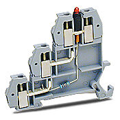3-level terminal block with LED for NPN sensors, 300V, 10A, 26-14 AWG, 25 pieces per package.-DN-TL14SLN