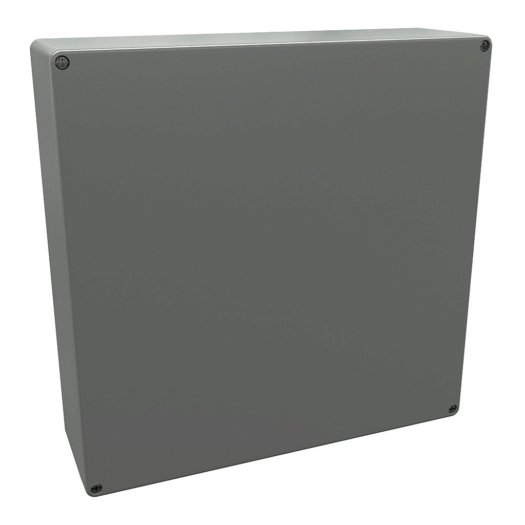 AttaBox DuraShield series enclosure, NEMA 1/3/3S/4X/6/6P/12, 405 x 400 x 121mm (HxWxD), fiberglass reinforced polyester, Pantone 428 C glacier gray, screw cover.-DU16165W