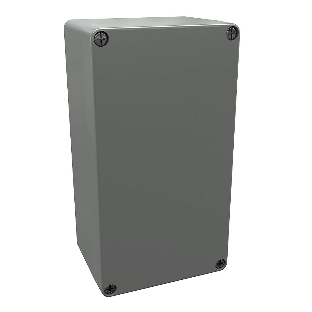 AttaBox DuraShield series enclosure, NEMA 1/3/3S/4X/6/6P/12, 220 x 120 x 91mmmm (HxWxD), fiberglass reinforced polyester, Pantone 428 C glacier gray, screw cover.-DU594W