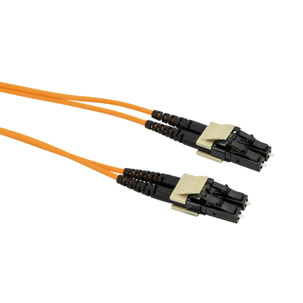 AchieVe OM1 multi-mode fiber optic Ethernet patch cable, LC duplex to LC duplex, 16.4ft/5m cable length, orange. For use with 10/100/1000 Mbps networks.-FOM-OM1-LCLC-005