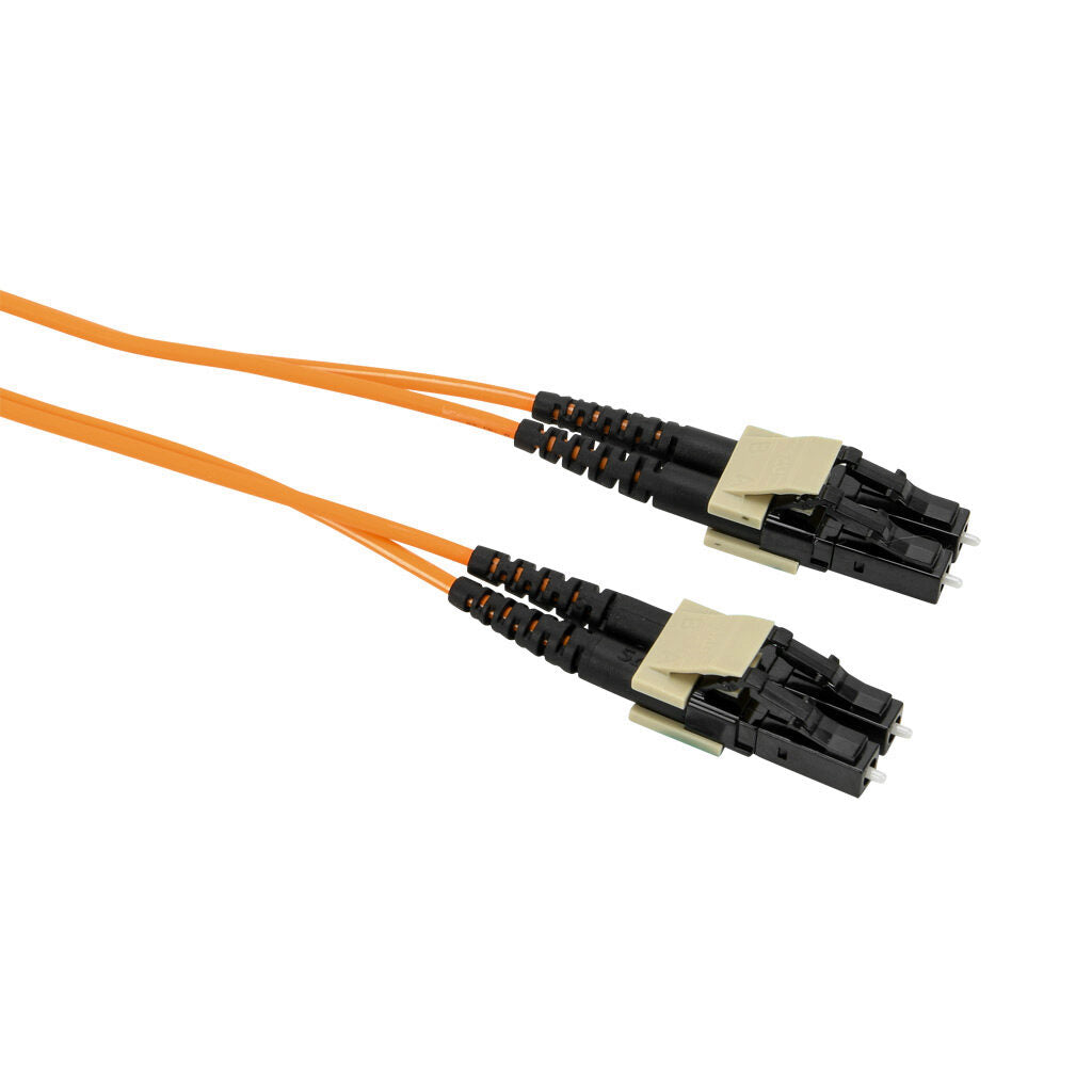 AchieVe OM1 multi-mode fiber optic Ethernet patch cable, LC duplex to LC duplex, 32.8ft/10m cable length, orange. For use with 10/100/1000 Mbps networks.-FOM-OM1-LCLC-010