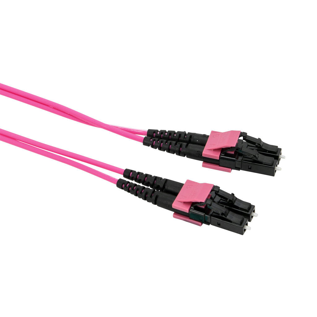 AchieVe OM4 multi-mode fiber optic Ethernet patch cable, LC duplex to LC duplex, 16.4ft/5m cable length, violet. For use with 1/10 Gbps networks.-FOM-OM4-LCLC-005
