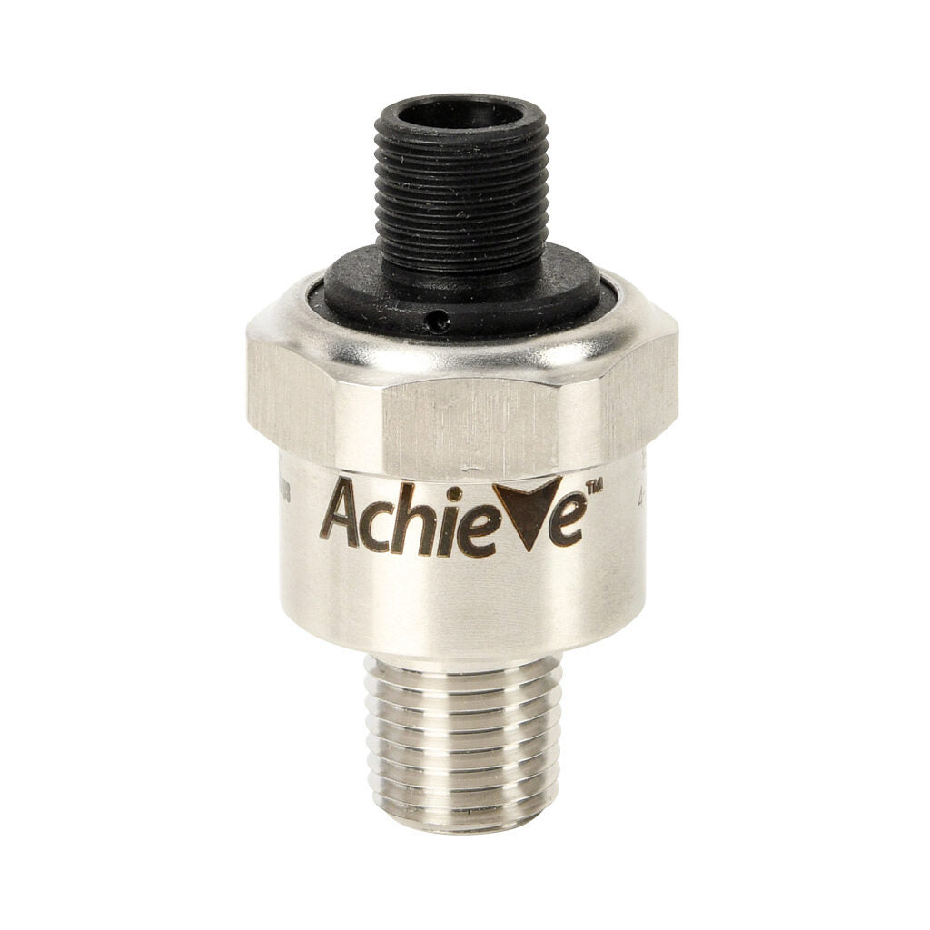 AchieVe pressure transmitter, 0 to 15 psig range, +/- 1% accuracy, stainless steel sensing element, 4-20 mA analog output, 1/4in male NPT process connection, 9-32 VDC operating voltage, 4-pin M12 quick-disconnect.-LPPT25-20-0015H